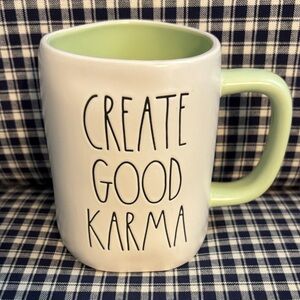 Rae Dunn White Mug with Green Interior